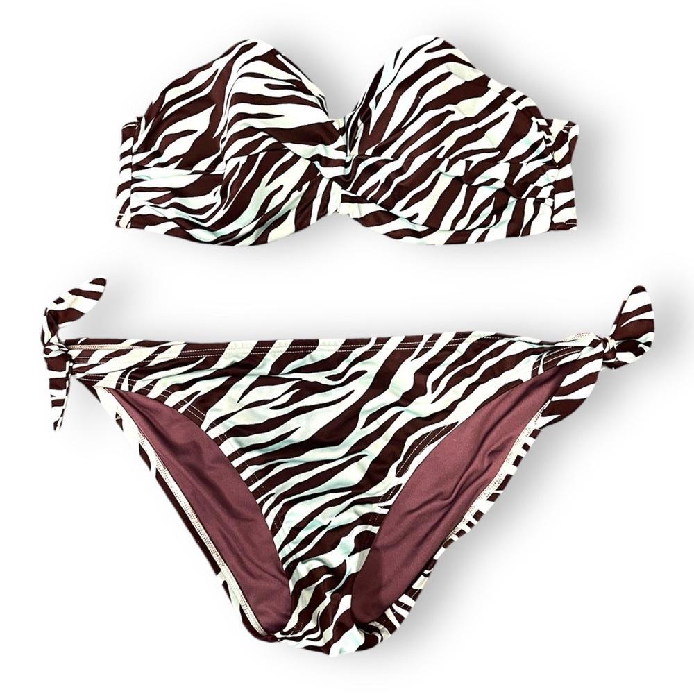 Victorias Secret Two Piece Zebra Striped Strapless Bikini